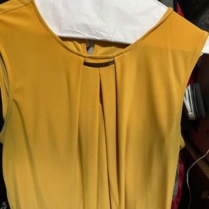 Sleeveless Mustard Top w/ Gold Accent